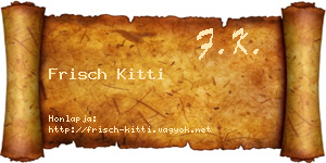Frisch Kitti névjegykártya
